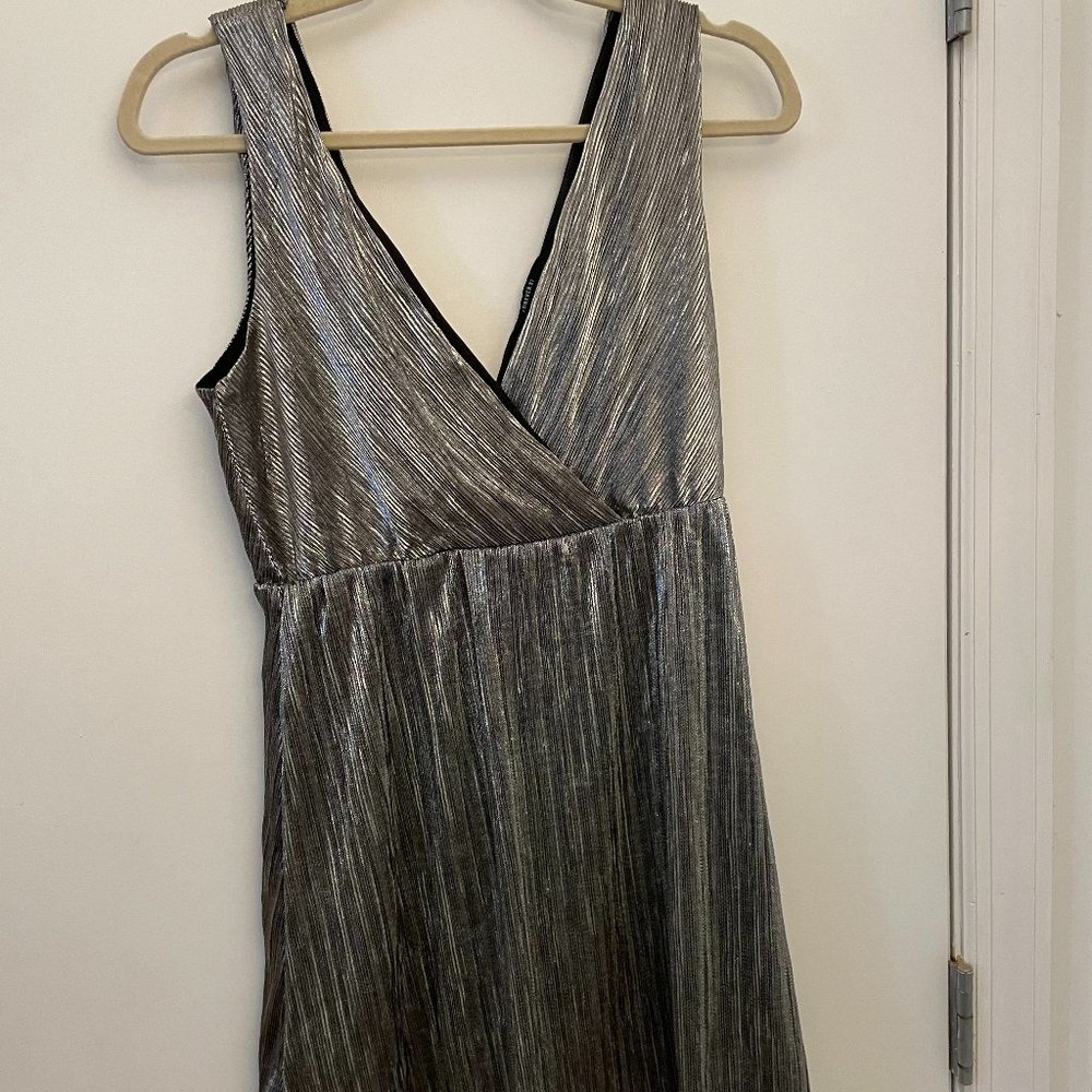 Wide Strap Shiny Mini Dress